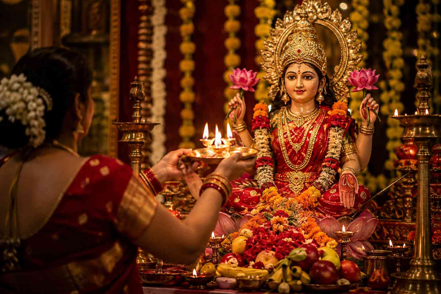 माँ लक्ष्मी पूजा की थाली और दिवाली आरती