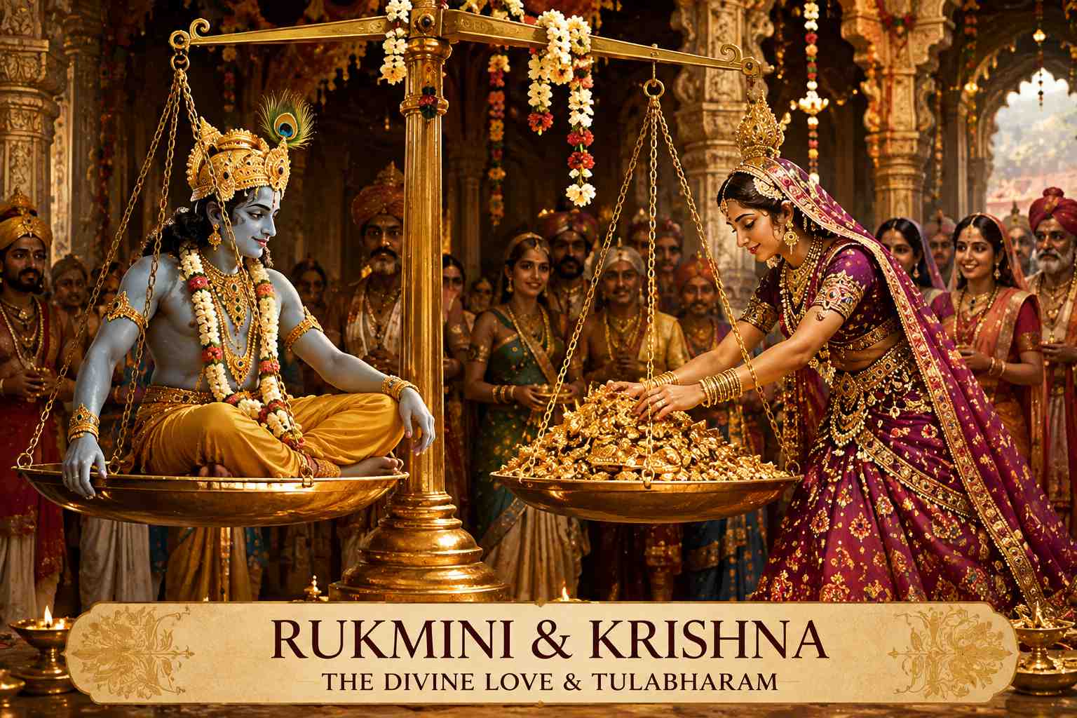 Lord Krishna and Goddess Rukmini divine darshan