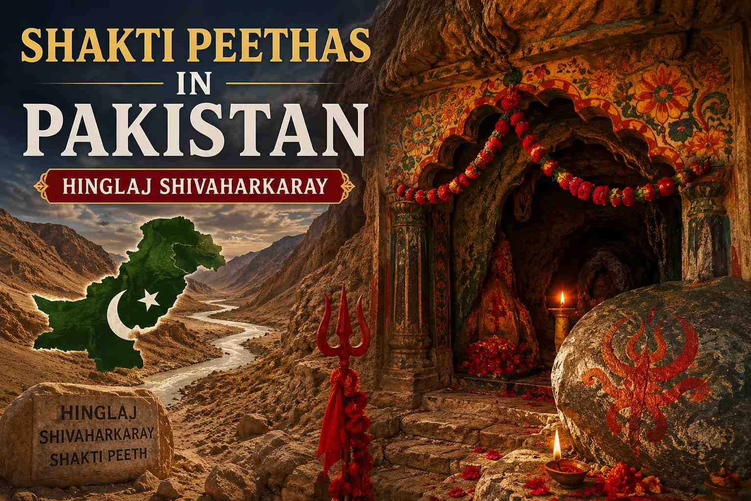 बलूचिस्तान, पाकिस्तान में पवित्र हिंगलाज माता गुफा मंदिर के दर्शन करते श्रद्धालु