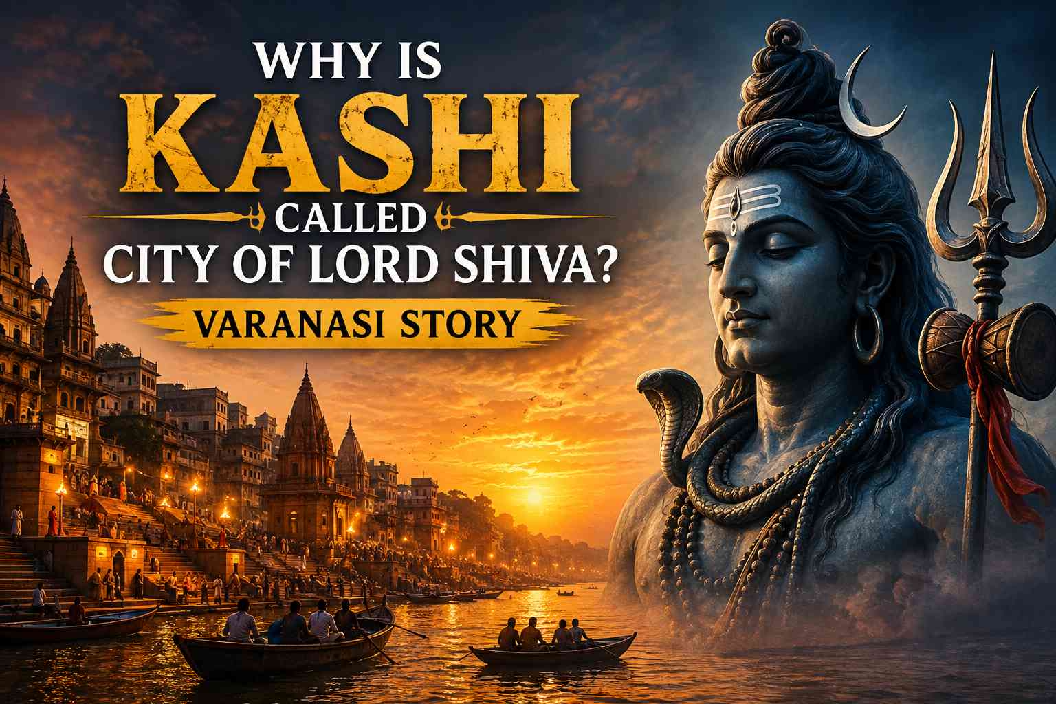 Spiritual ghats of Varanasi and Kashi Vishwanath temple dedicated to Lord Shiva