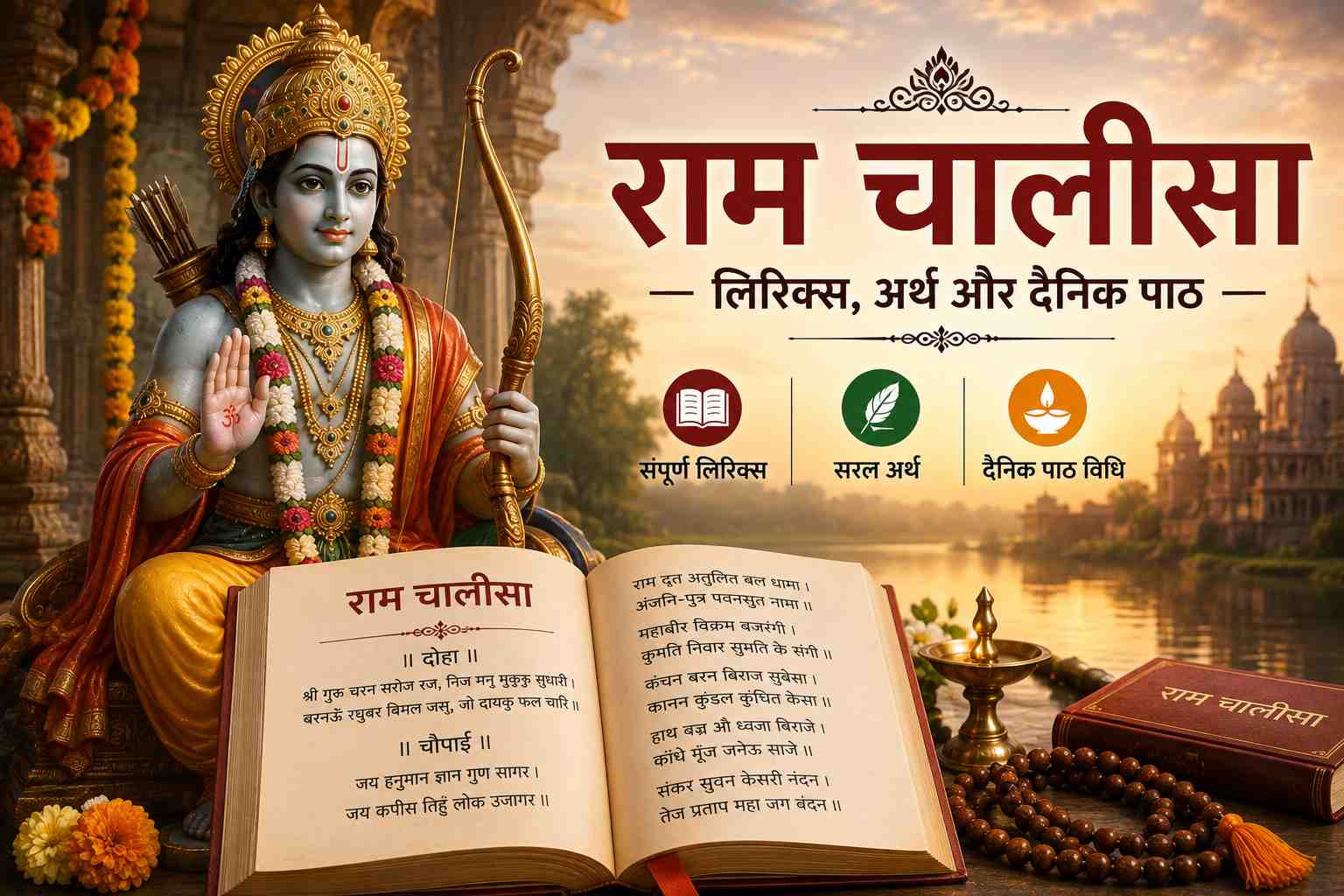 Lord Rama with bow and arrow - Ram Chalisa