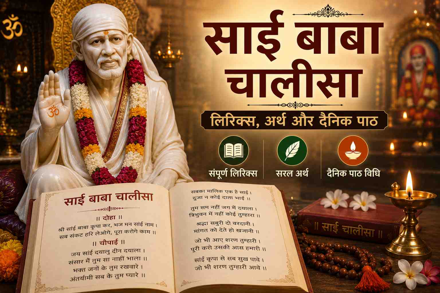 Shirdi Sai Baba sitting on his stone - Sai Chalisa