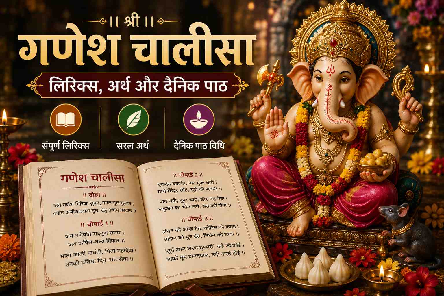 Lord Ganesha blessing devotees - Ganesh Chalisa