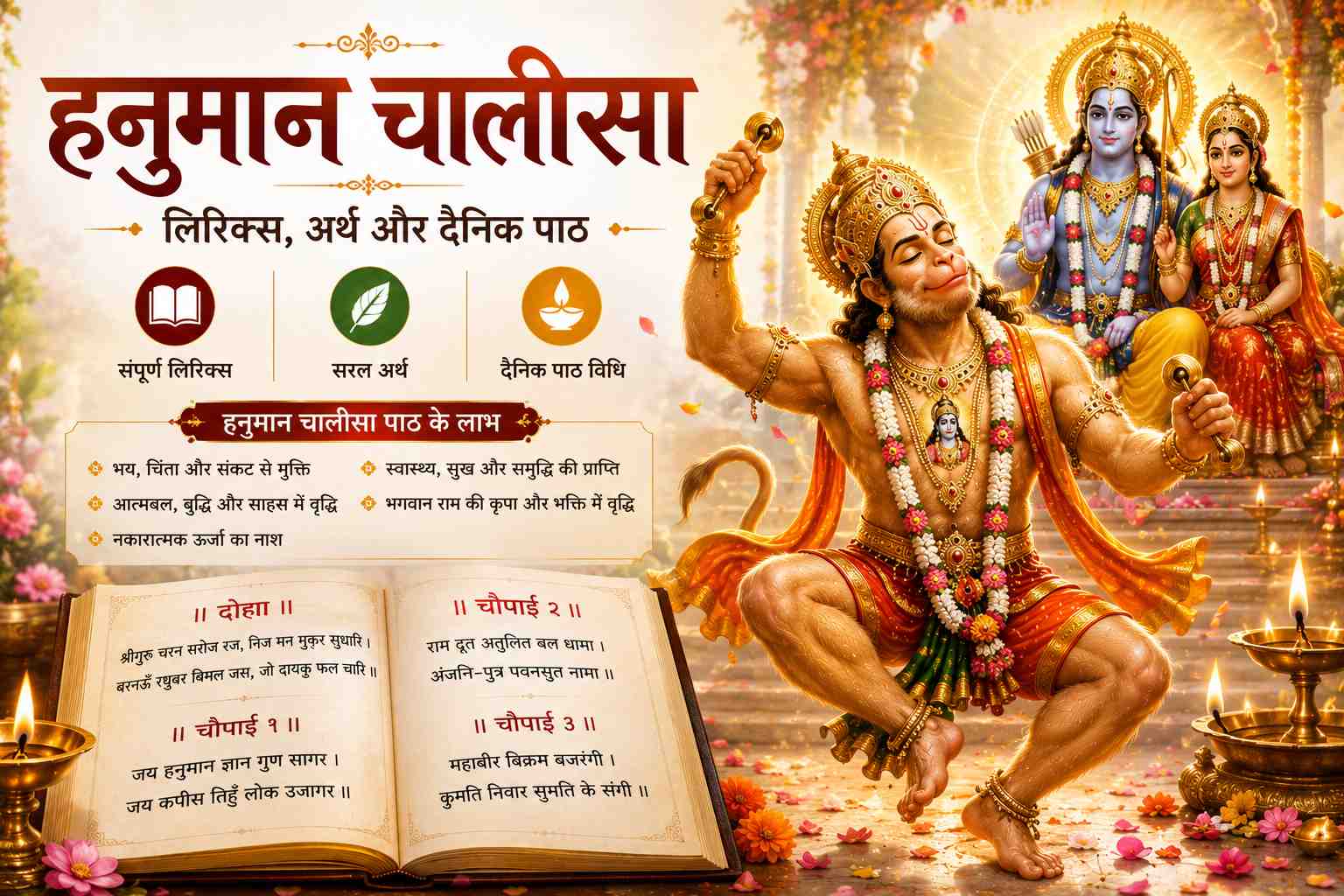 Lord Hanuman blessing devotees - Hanuman Chalisa