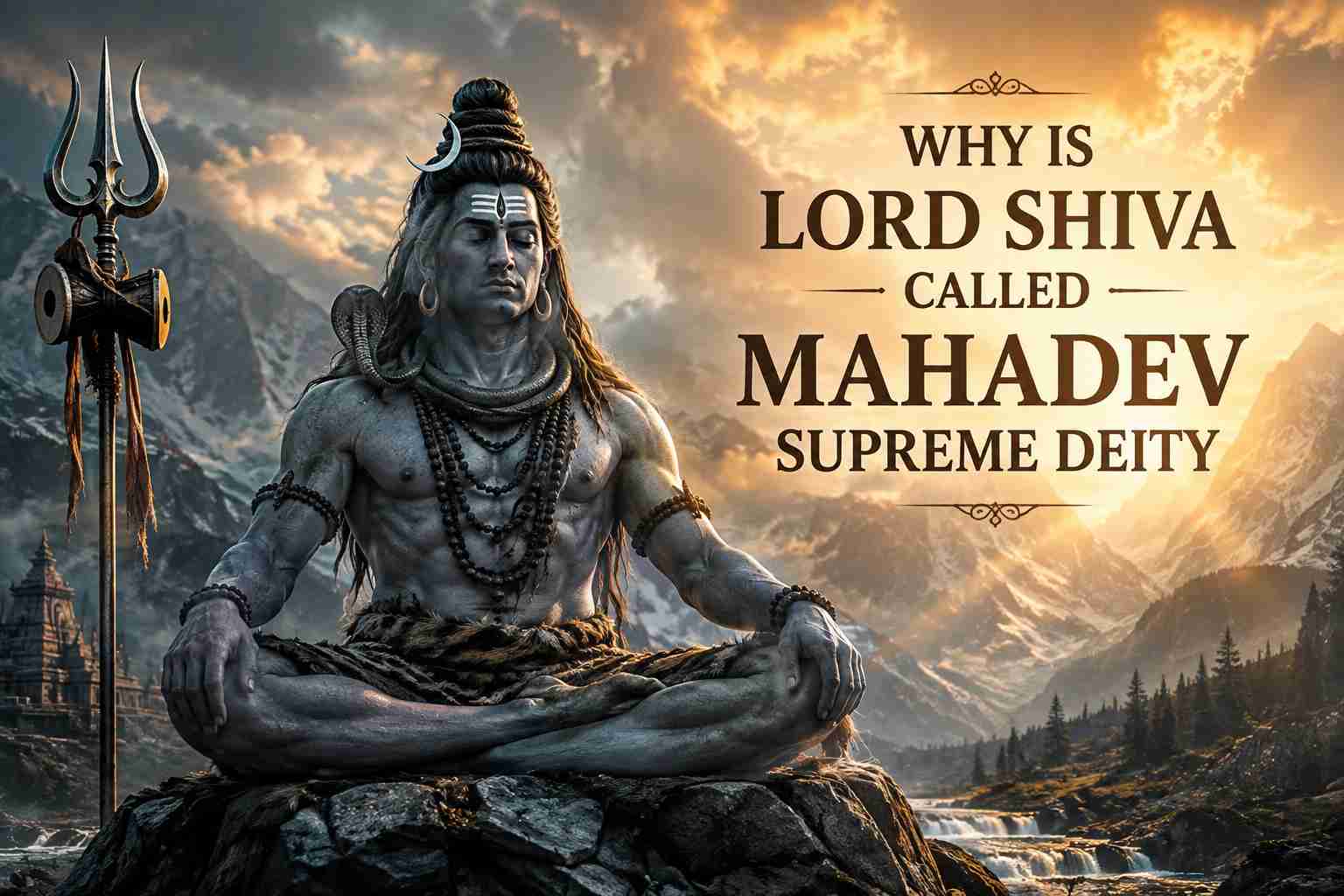 Lord Shiva meditating in the Himalayas