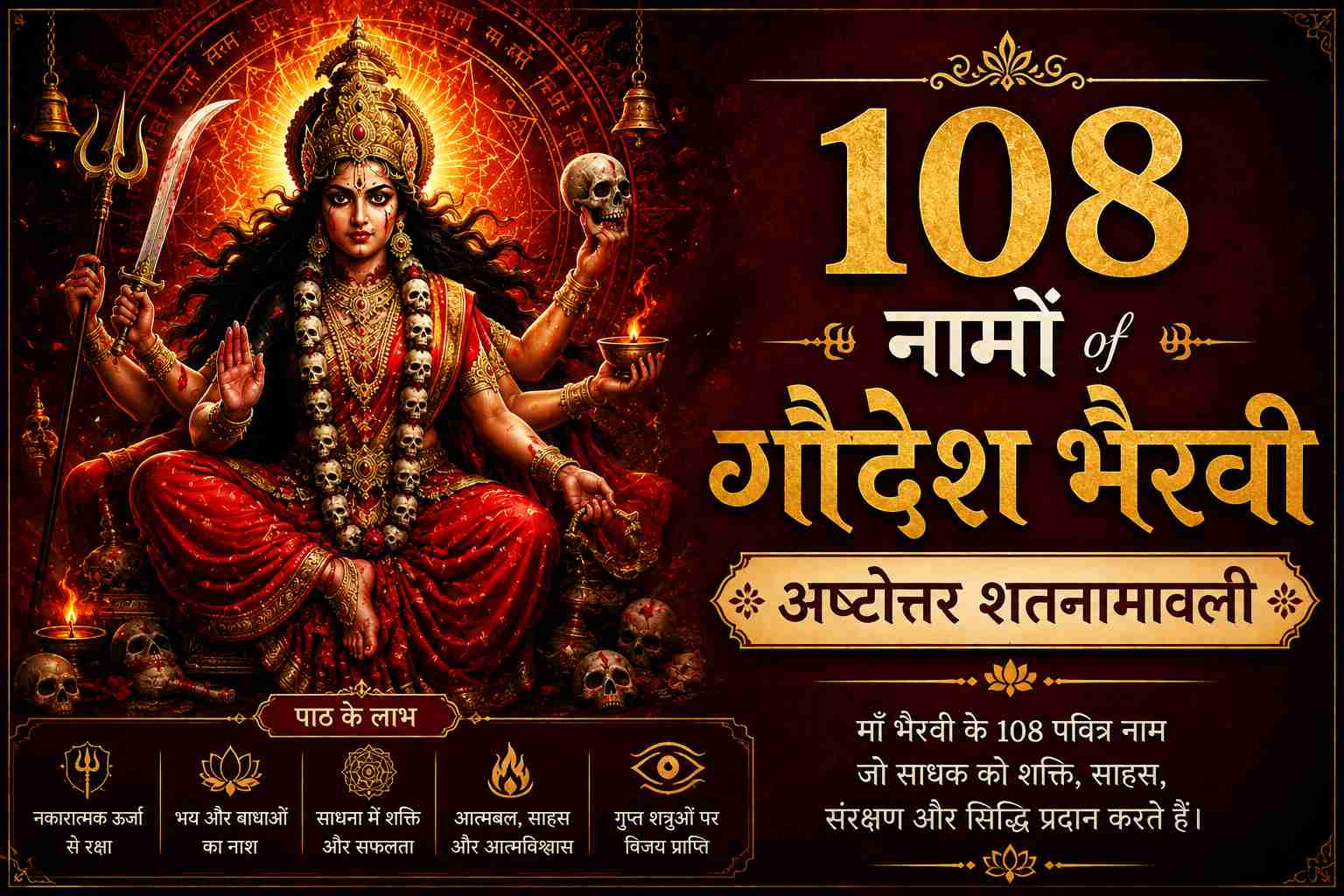 108 Names of Goddess Bhairavi - Bhairavi Ashtottara Shatanamavali