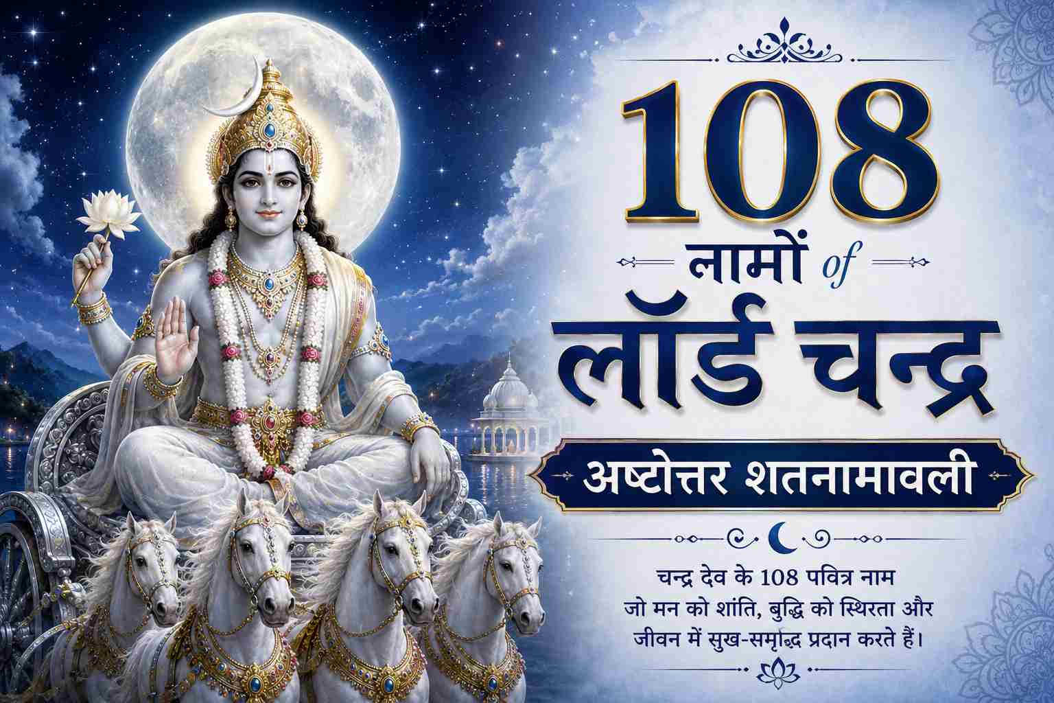 108 Names of Lord Chandra - Chandra Ashtottara Shatanamavali