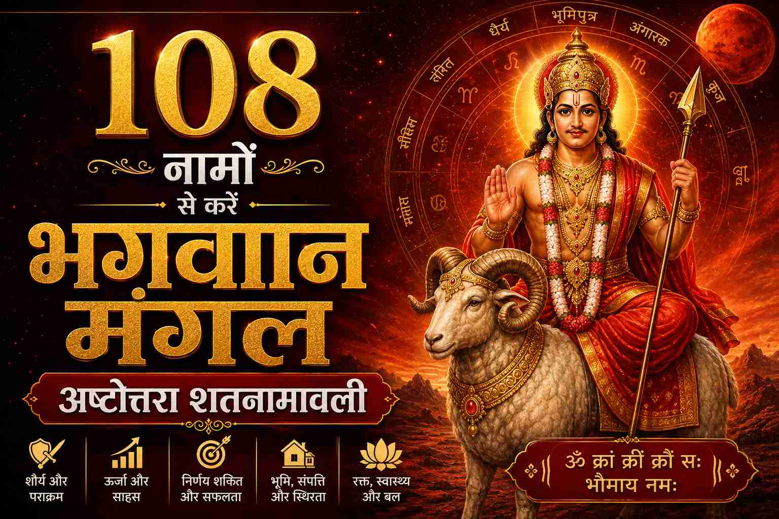 108 Names of Lord Mangal - Mangal Ashtottara Shatanamavali