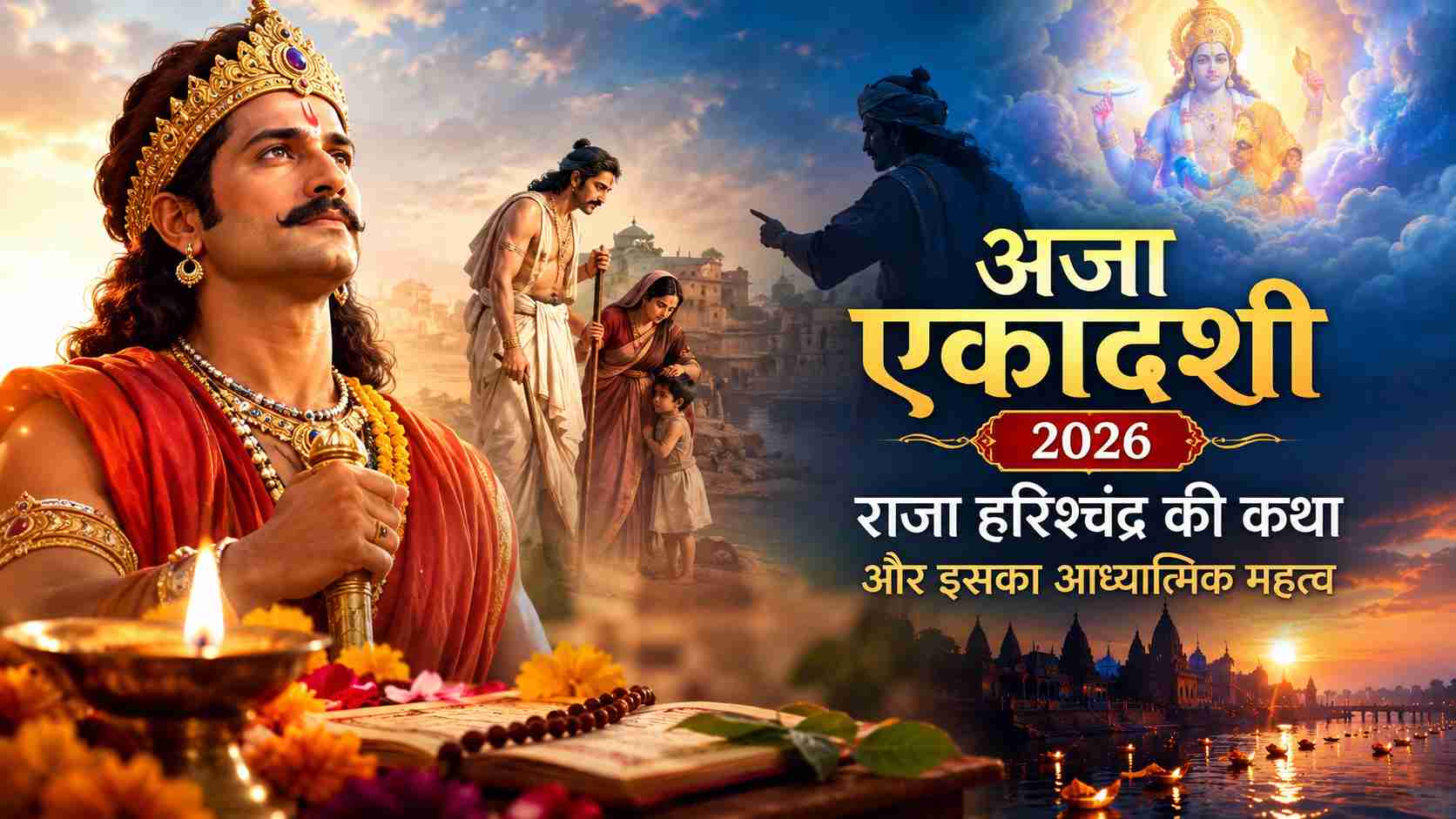 King Harishchandra meditating on Aja Ekadashi