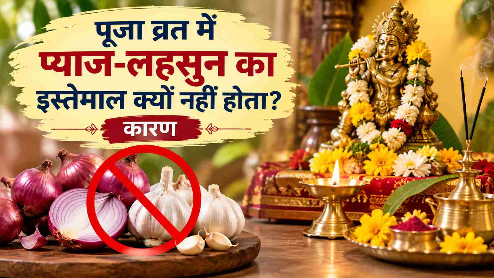 Fresh sattvic food ingredients used during Hindu fasting and puja