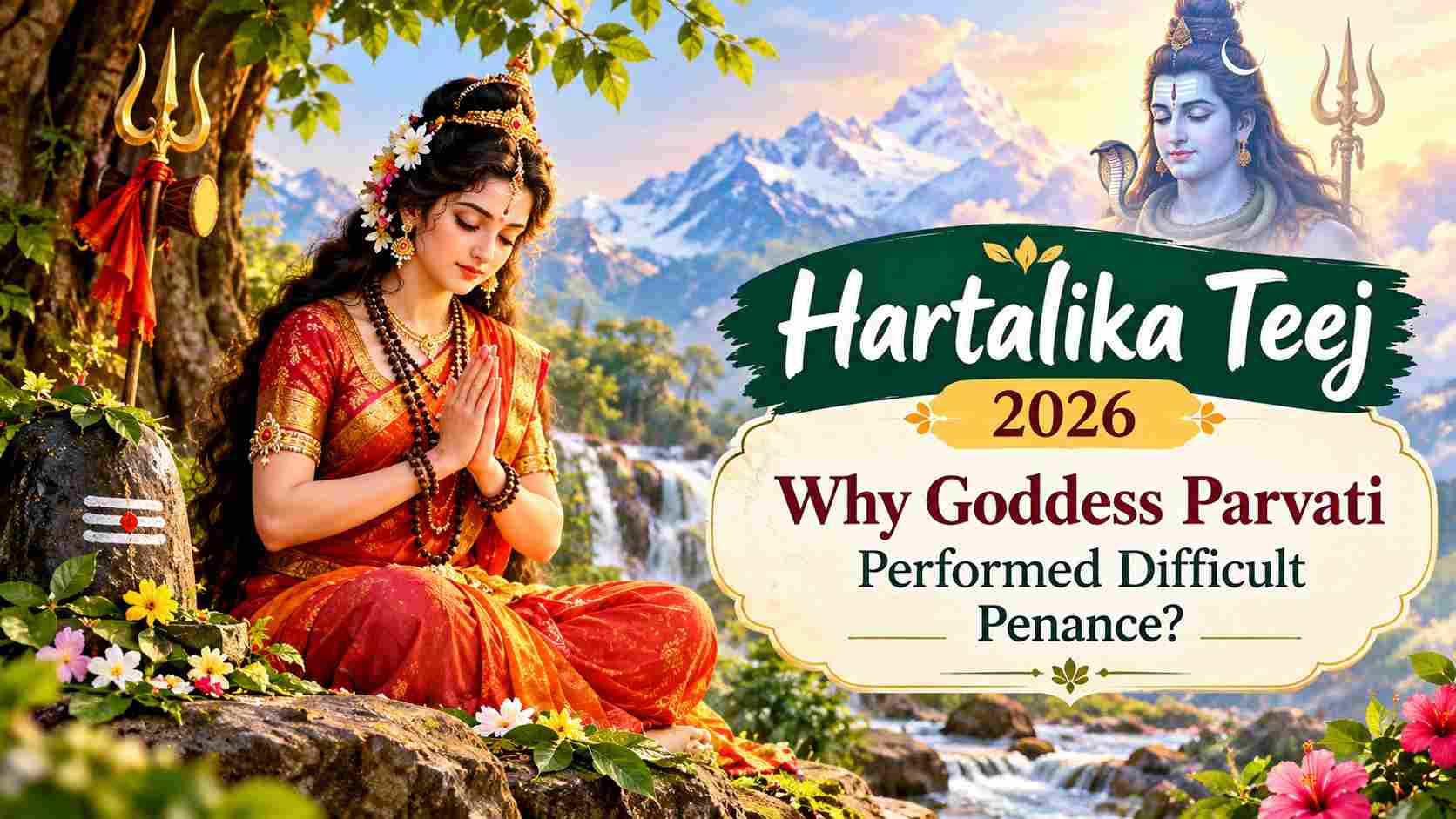 Goddess Parvati performing penance for Lord Shiva