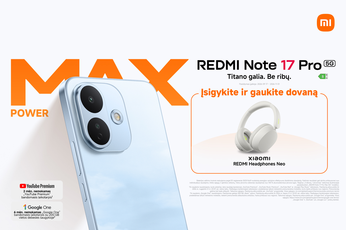 REDMI Note 17 Pro 5G pasiūlymas