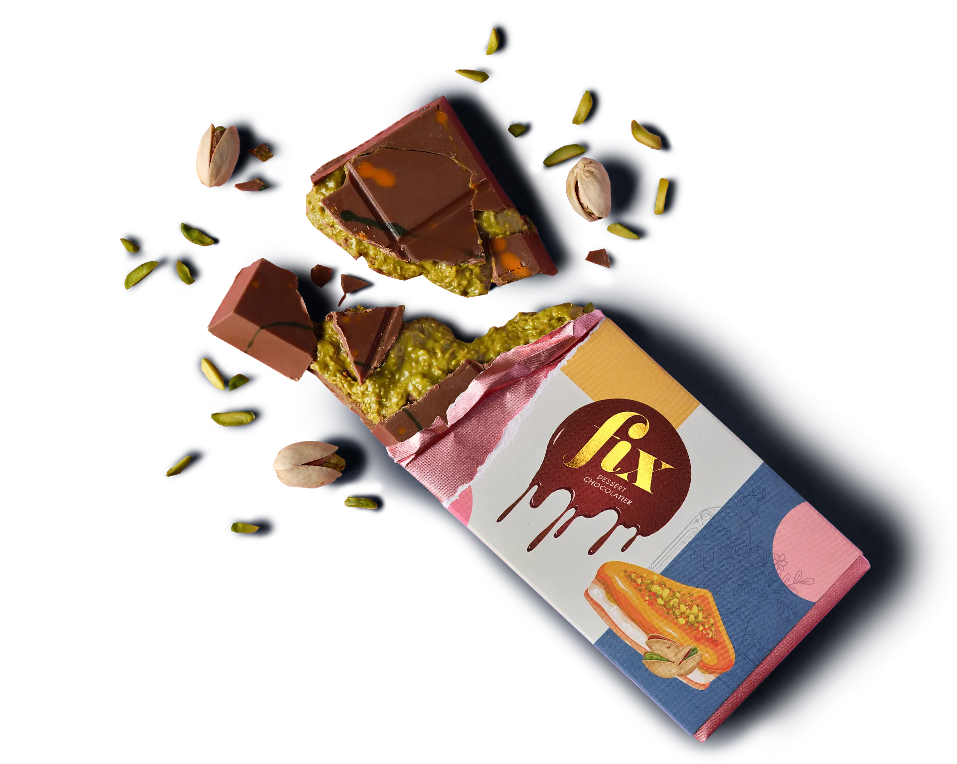 Fix Dubai Chocolate Pistachio Knafeh Bar - 200g (US Copy)