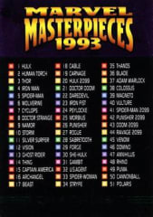 1993 SkyBox Marvel Masterpieces ##{card.number} #{card.title}