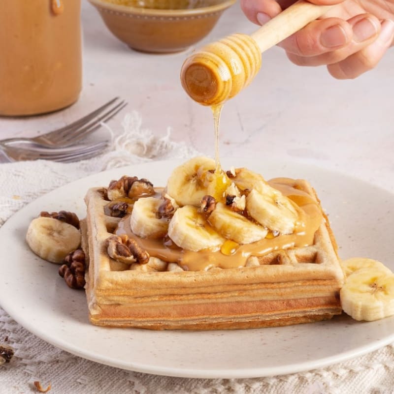 Waffles de avena y banana