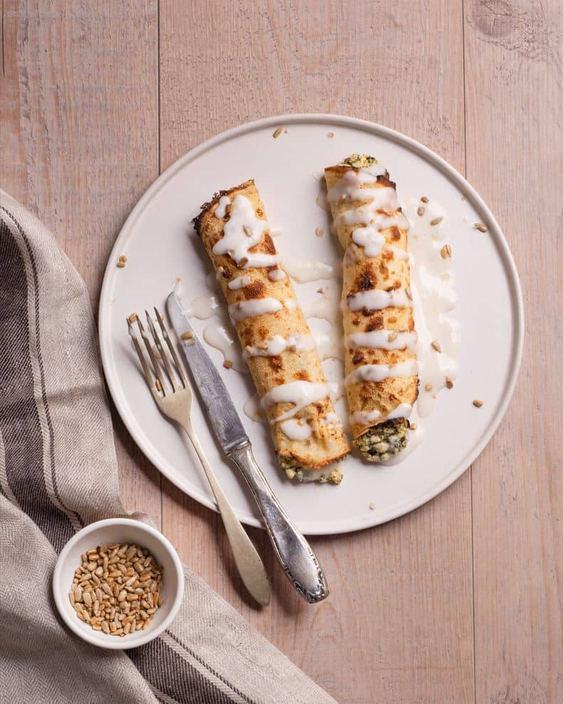 Canelones de acelga y ricota