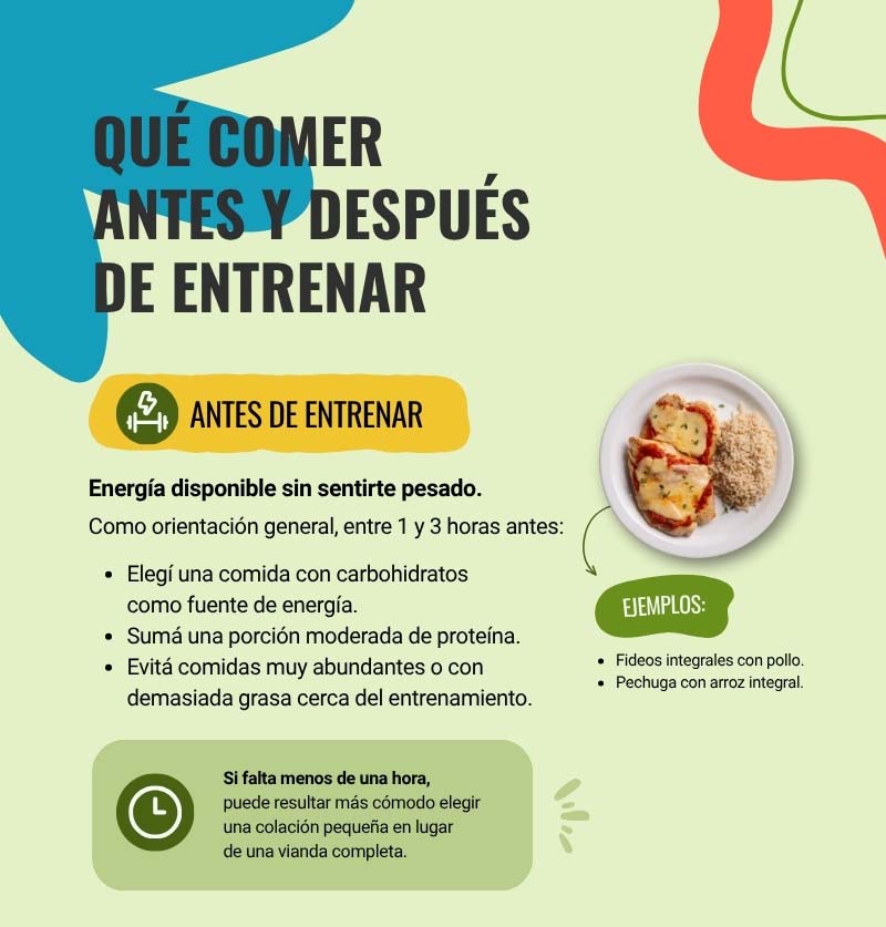 Consejos sobre qué comer antes de ir a entrenar