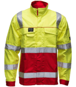JAKKE HI-VIS  RØD/GUL KL.2 EN 11612