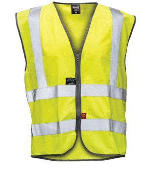REFLEKSVEST GLIDELÅS ANTIFLAME KL.2