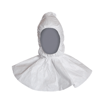TYVEK HETTE HVIT MED STRIKK