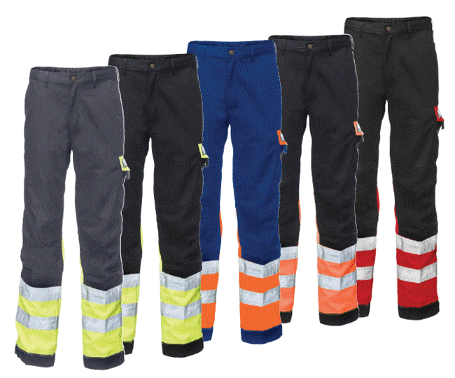 BUKSE M/KNEL. HI-VIS KL 1