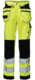 BUKSE M/HENGEL. HI-VIS GUL/SVART KL 2