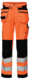 BUKSE M/HENGEL. HI-VIS ORANGE/SVART KL 2