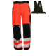 SKALLBUKSE HI-VIS RØD/SVART EN 20471 KL. 2