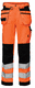 BUKSE M/HENGEL. HI-VIS ORANGE/SVART KL 2