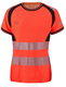T-SKJORTE HI-VIS KL 2 DAME RØD/SVART