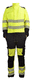 KJELEDRESS STRETCH HIVIS GUL/SVART KL 3