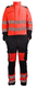 KJELEDRESS STRETCH HIVIS RØD/SVART KL 3