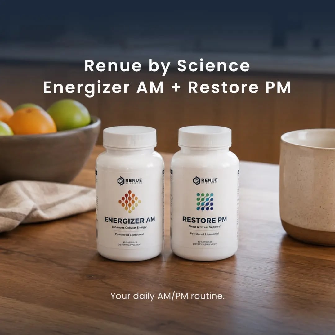 Energizer AM and Restore PM bottles