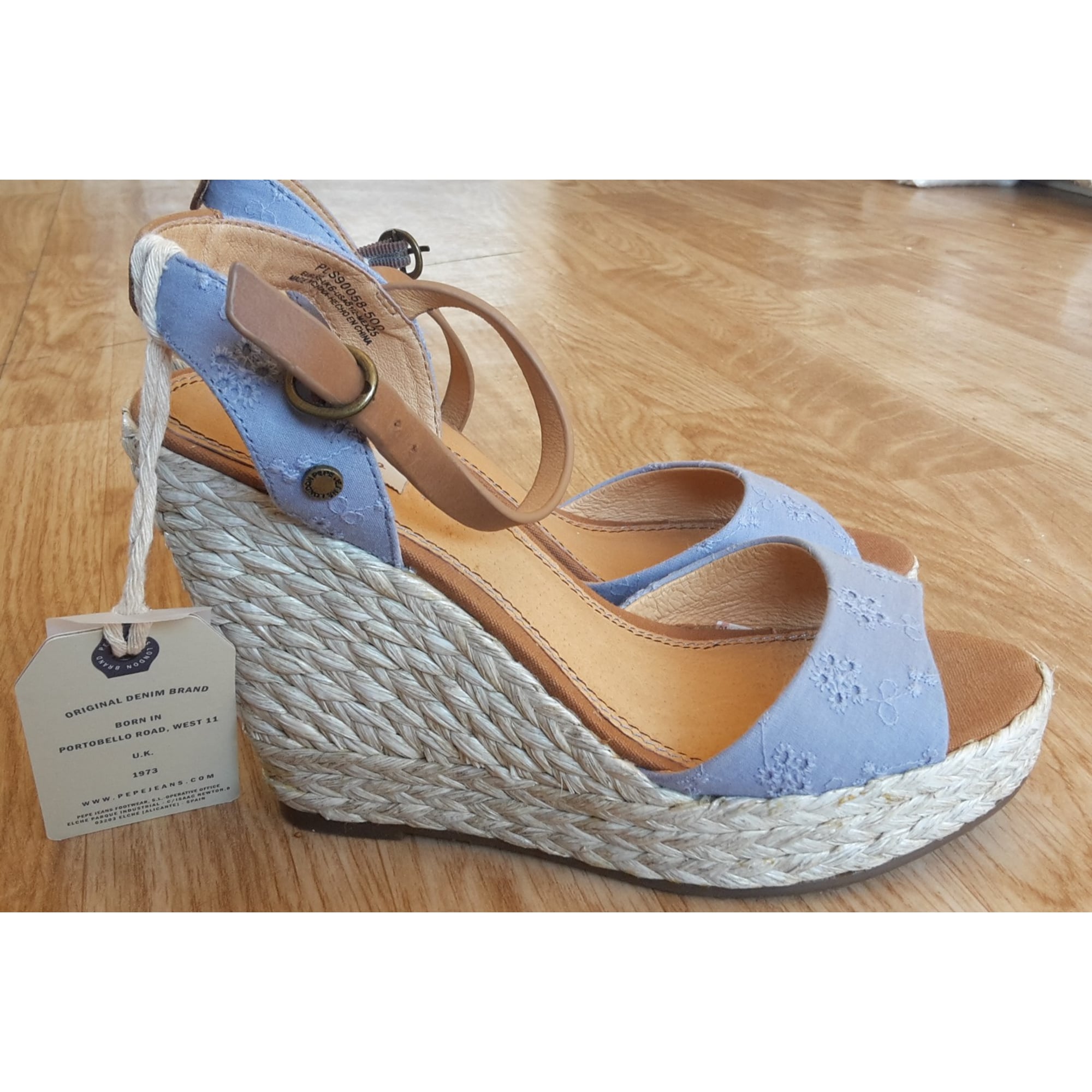 Sandales compensées PEPE JEANS 39 bleu vendu par Olyach - 6139625