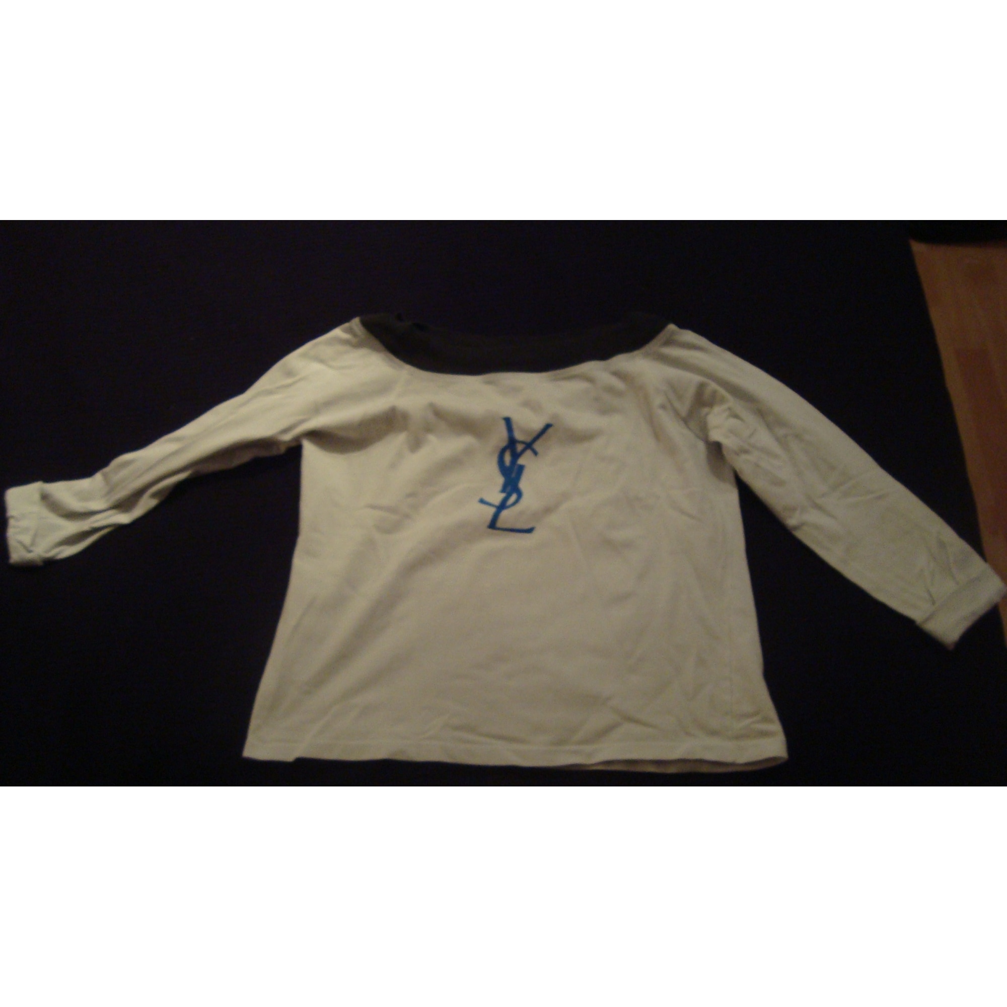 Top, tee-shirt YVES SAINT LAURENT 40 (L, T3) blanc vendu par