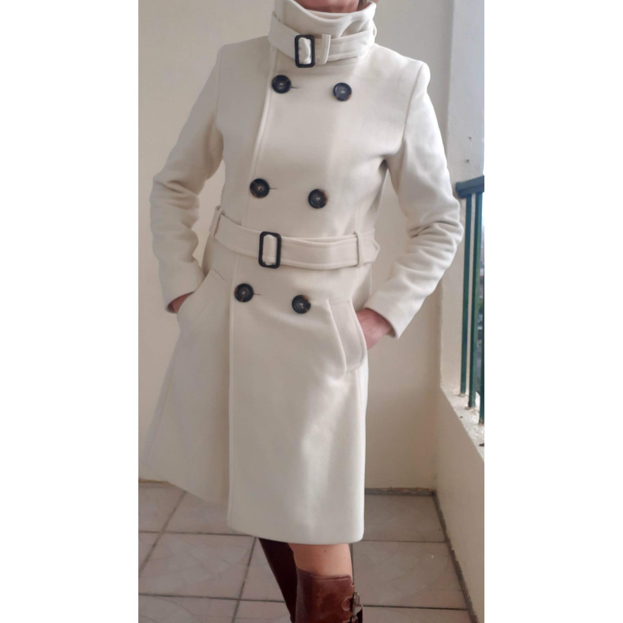 Manteau LAURA CLÉMENT 38 (M, T2) blanc vendu par Lesly16000 - 10791602