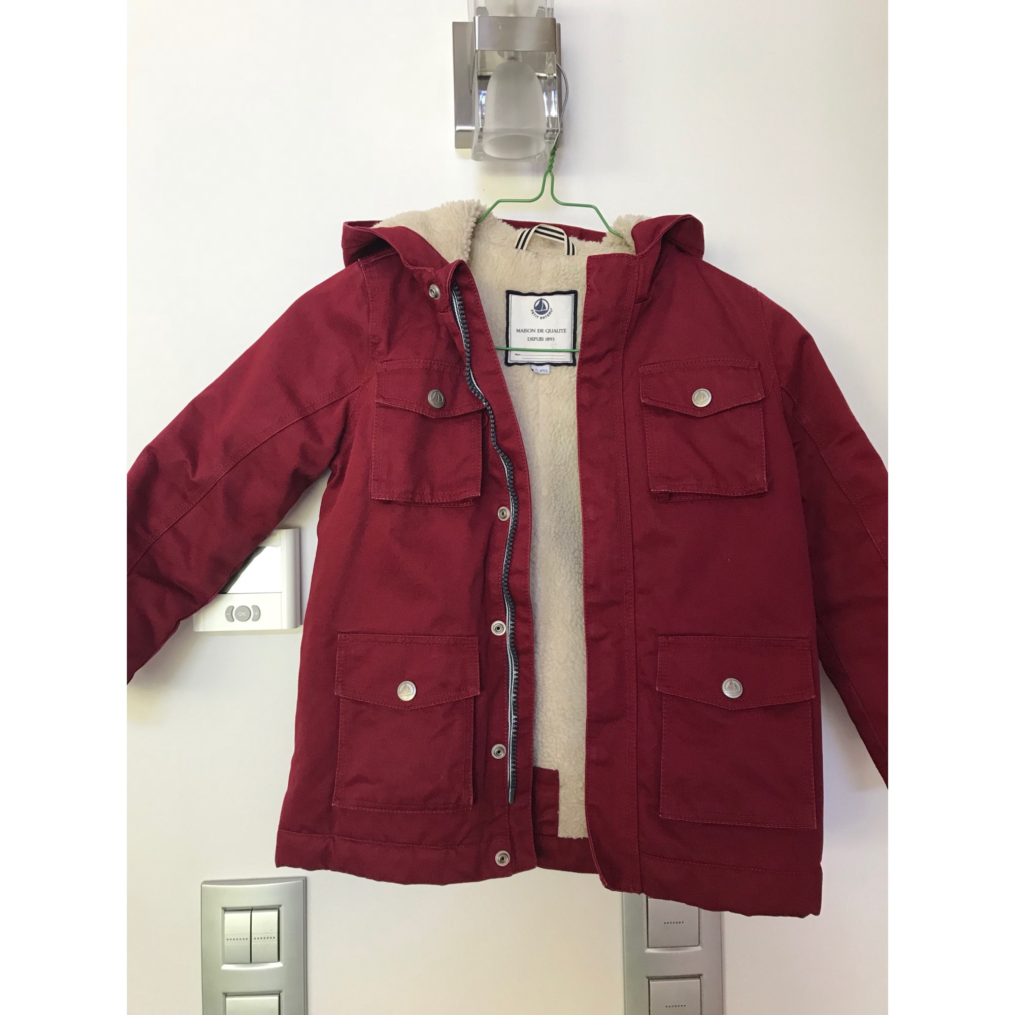 Manteau PETIT BATEAU 5-6 ans rouge vendu par Marie 24533 - 7648908