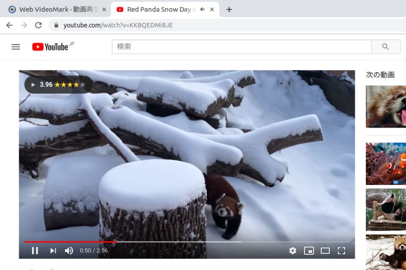 YouTube 計測画面