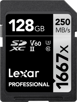 Lexar Pro 1667X SDXC UHS-II U3 (V60) R250/W120 128G