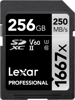 Lexar Pro 1667X SDXC UHS-II U3 (V60) R250/W120 256GB