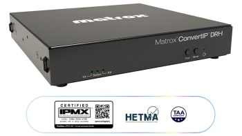 Matrox CIP-DRH2, ConvertIP Dual HDMI 2110 og IPMX Transceiver 3x RJ45