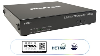 Matrox CIP-SRST2, ConvertIP Single HDBase-T 2110 og IPMX Transceiver 1x SFP28 1x RJ45