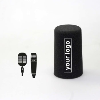 Schulze-Brakel 7041CV Vindhette med logo rund for studiomikrofon Premium flocked