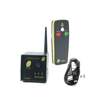 Interspace MC3-L2 MICROCUE3 pakke med en base og en fjernkontroll med 2 knapper og laserpeker