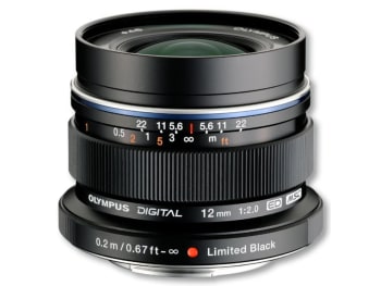 Olympus EW-M1220, M. Zuiko Digital ED Objektiv 12mm F2.0 MFT Sort