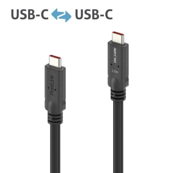 Purelink USB4 Coax X4 kabel 1m USB-C 240W 20Gbps Svart
