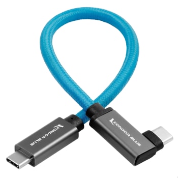 Kondor Blue Rettvinklet til Vinklet USB-C Kabel 22cm Blå