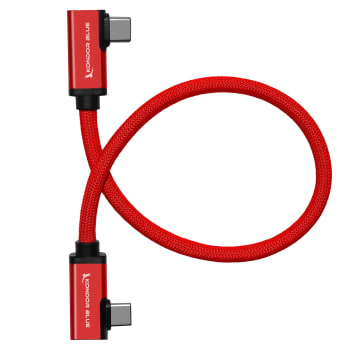 Kondor Blue Vinklet til Vinklet USB-C Kabel 30cm Rød