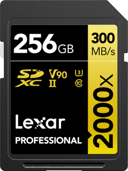 Lexar Pro 2000X SDHC/SDXC UHS-II U3 (V90) R300/W260 256GB