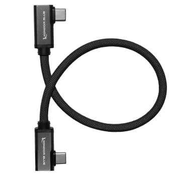 Kondor Blue Vinklet til Vinklet USB-C Kabel 30cm Sort